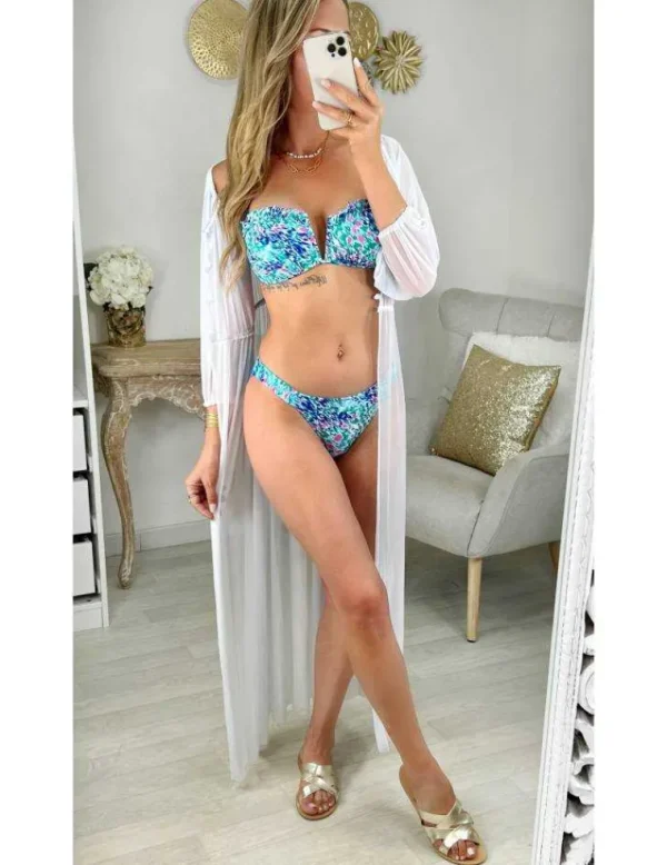 My Look Féminin bas de maillot de bain vert bleu Outlet