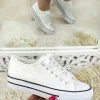 My Look Féminin baskets blanches style cuir "inspi" Outlet