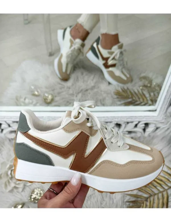 My Look Féminin baskets "inspi" camel et kaki Sale