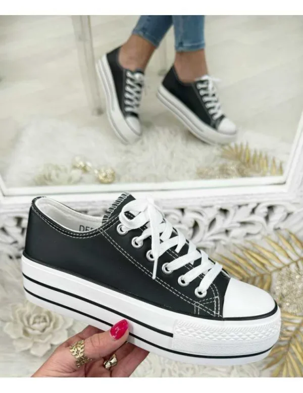 My Look Féminin baskets style cuir noires "inspi" New