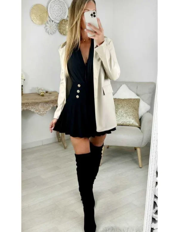 My Look Féminin Blazer beige style cuir Online