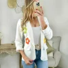 My Look Féminin blazer blanc fleurs colorées II Outlet