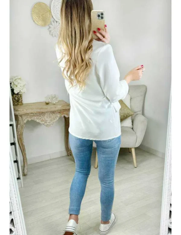 My Look Féminin blazer blanc fleurs colorées II Outlet