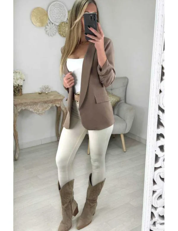 My Look Féminin Blazer classique marron Sale