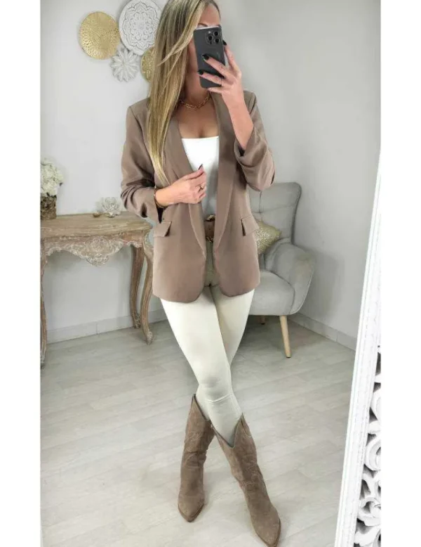 My Look Féminin Blazer classique marron Sale