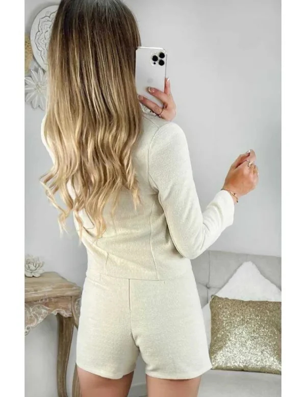 My Look Féminin Blazer court tweed beige Best