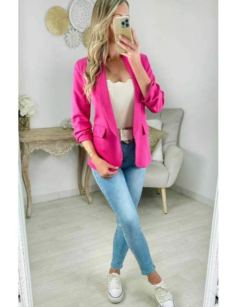 blazer_fuchsia_manches__1.webp My Look Féminin blazer fuchsia manches 3/4 Best