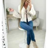 My Look Féminin Blouse beige ample et noué Hot