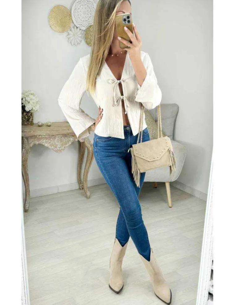 blouse_beige_ample_et_nou_1.webp My Look Féminin Blouse beige ample et noué Hot