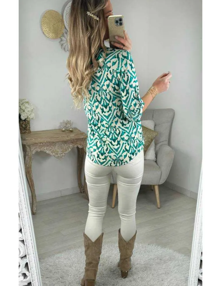 blouse_fluide_motifs_vert_2.webp My Look Féminin blouse fluide motifs vert & écru New
