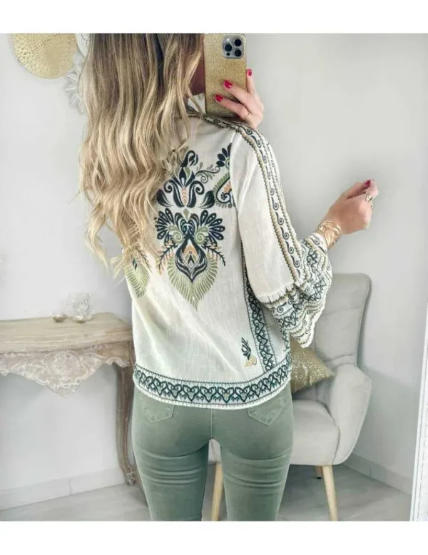 My Look Féminin blouse motifs kaki & noirs Discount