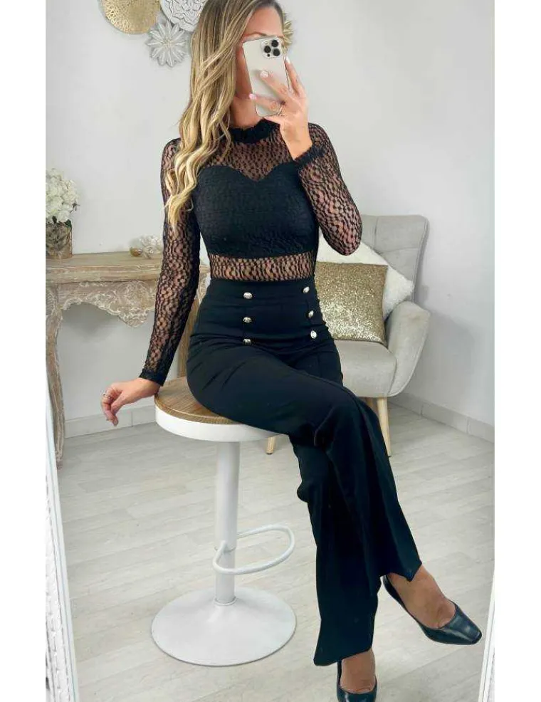body_noir_buste_amp_manch_0.webp My Look Féminin body noir buste & manches dentelle Outlet