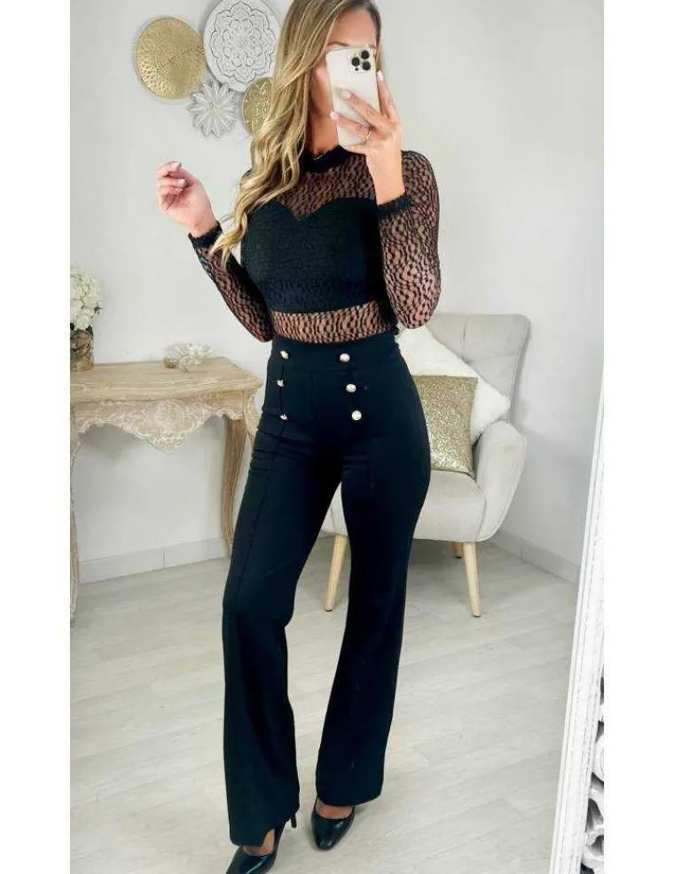 body_noir_buste_amp_manch_2.webp My Look Féminin body noir buste & manches dentelle Outlet