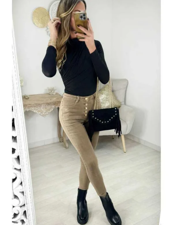 My Look Féminin Body noir style lycra froncé Online
