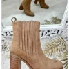 My Look Féminin bottines caramel talon style daim Clearance