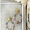 My Look Féminin Boucles d'oreilles "jolies perles roses & lila" Fashion