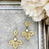 My Look Féminin boucles d''oreilles dorées pierre blanche Clearance