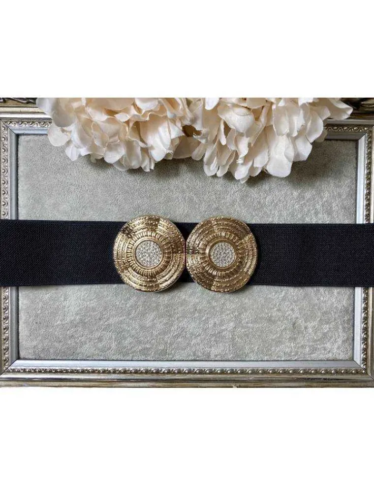 ceinture_lastique_noire_q_0.webp My Look Féminin Ceinture élastique noire "boucle gold et strass" Clearance
