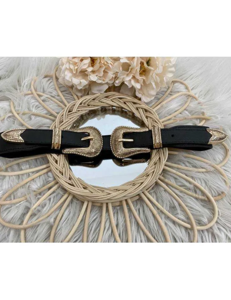ceinture_noire_double_bou_0.webp My Look Féminin Ceinture noire double boucle gold "élastique" Online