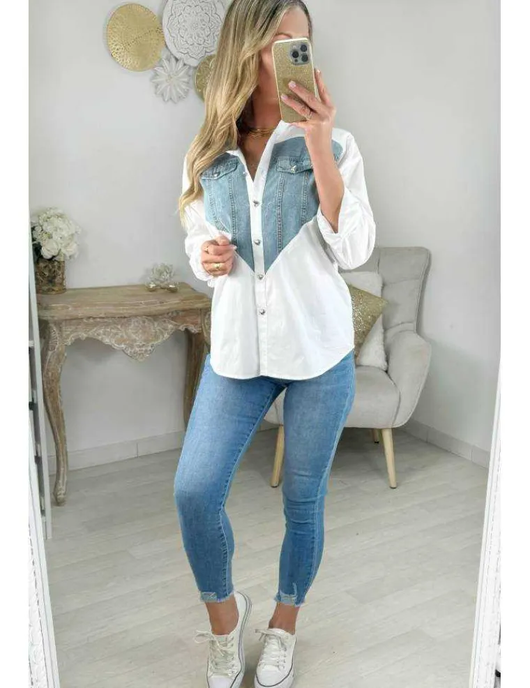 chemisier_bimatire_blanc__1.webp My Look Féminin chemisier bi-matière blanc & jeans New