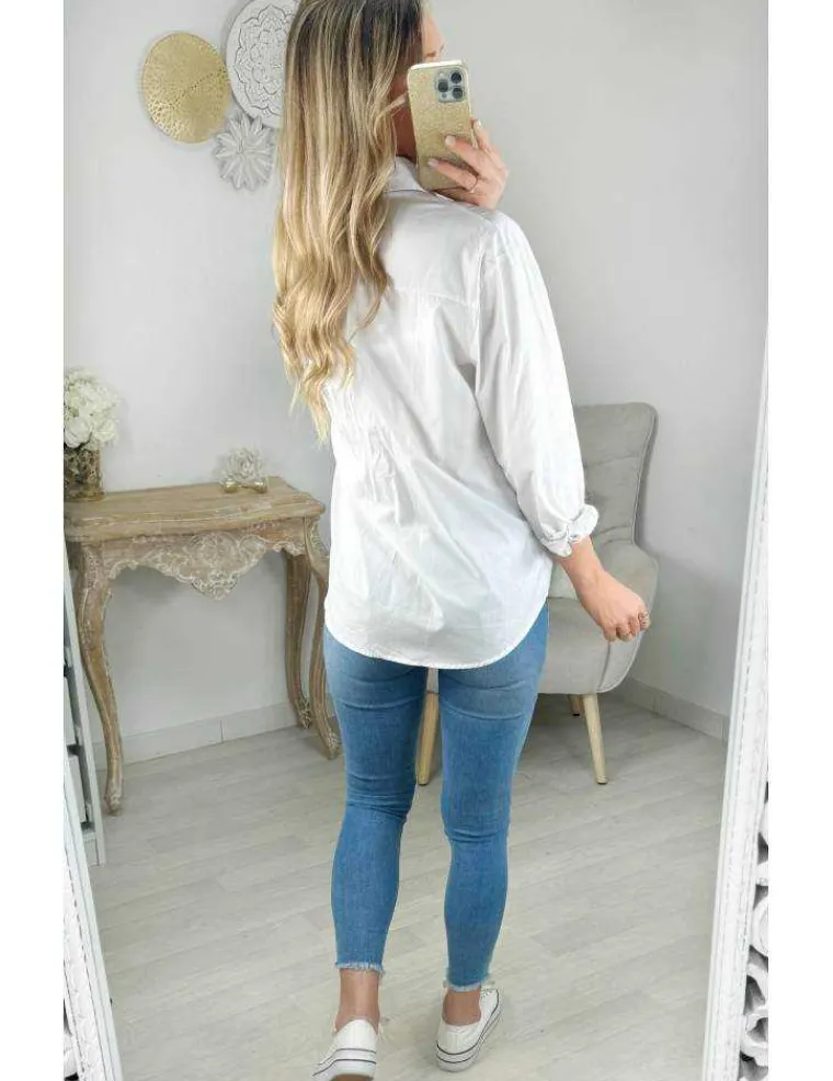 chemisier_bimatire_blanc__2.webp My Look Féminin chemisier bi-matière blanc & jeans New