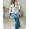 My Look Féminin Chemisier blanc effet froncé New