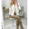 My Look Féminin chemisier blanc effet lin & motifs Fashion