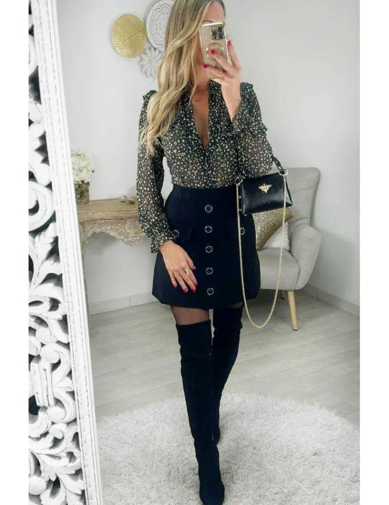 chemisier_en_voilage_fleu_4.webp My Look Féminin chemisier en voilage fleuri kaki & vert Sale