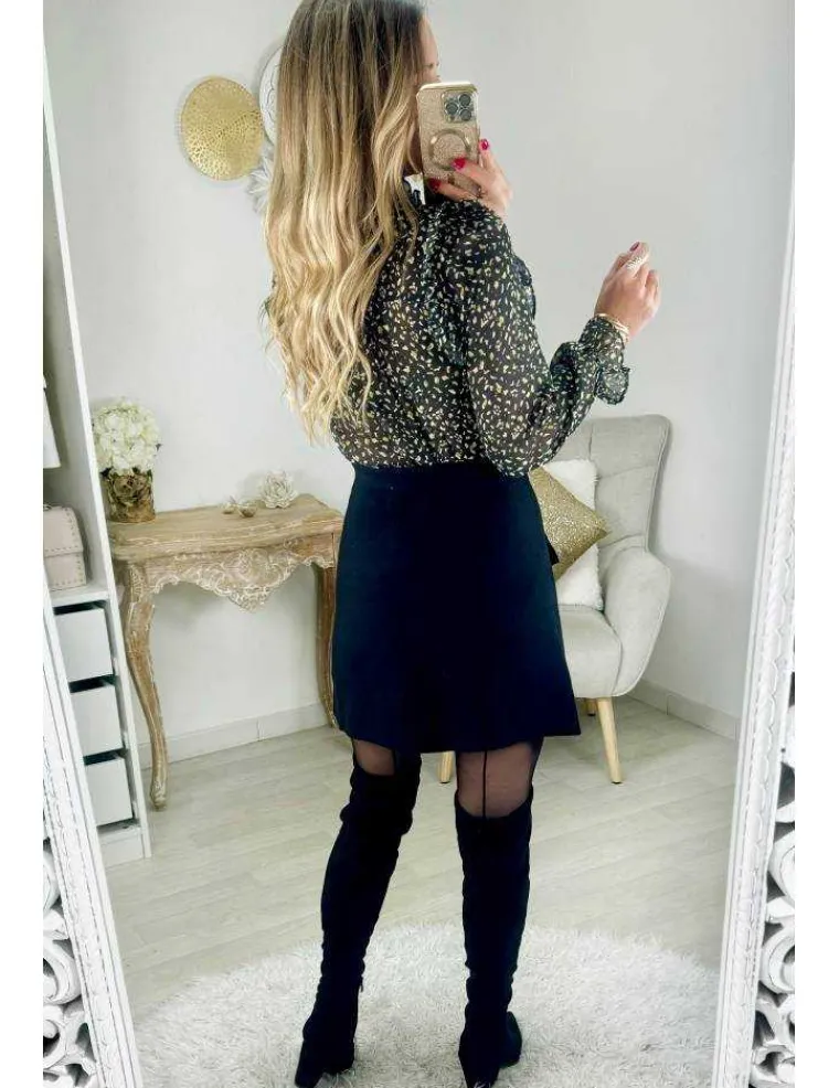 chemisier_en_voilage_fleu_5.webp My Look Féminin chemisier en voilage fleuri kaki & vert Sale