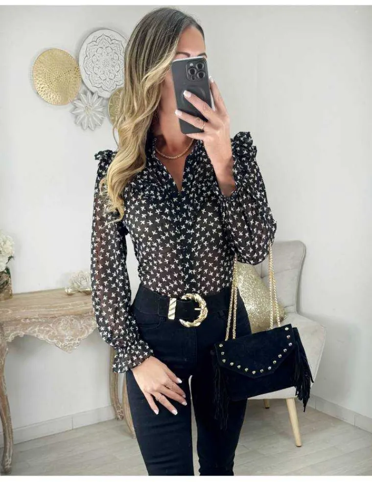 chemisier_voilage_noir_mo_1.webp My Look Féminin Chemisier voilage noir motifs beige Best