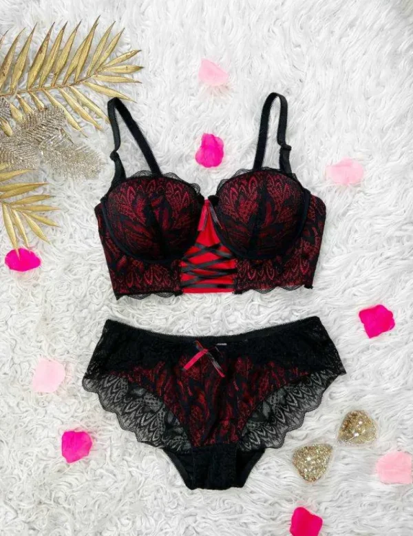 My Look Féminin Culotte effet corset " Red & Black " Online