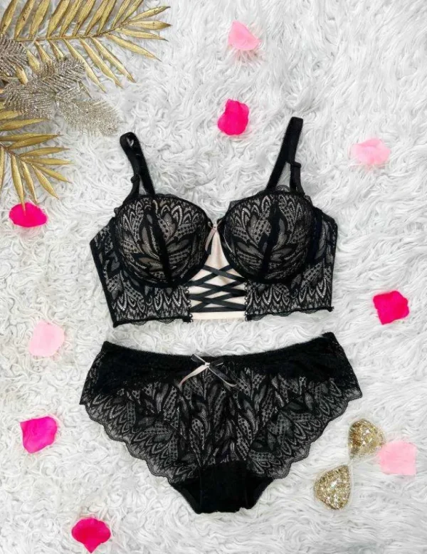My Look Féminin Culotte effet corset " Nude & Black " Hot