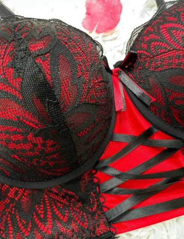 My Look Féminin Culotte effet corset " Red & Black " Online