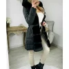 My Look Féminin Doudoune noire style fourrure Clearance