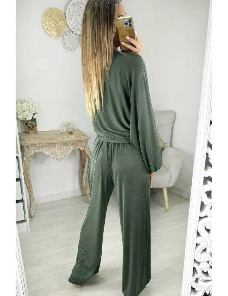 ensemble_fluide_kaki_asym_2.webp My Look Féminin Ensemble fluide kaki asymétrique Discount