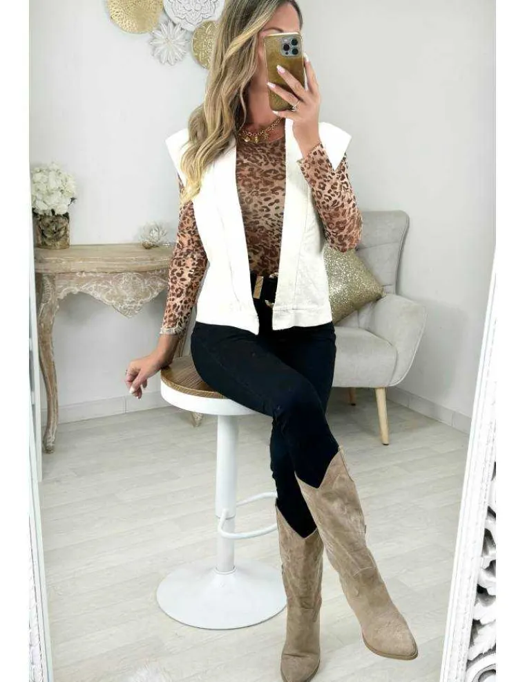 gilet_cru_sans_manches_br_1.webp My Look Féminin Gilet écru sans manches brodé Hot