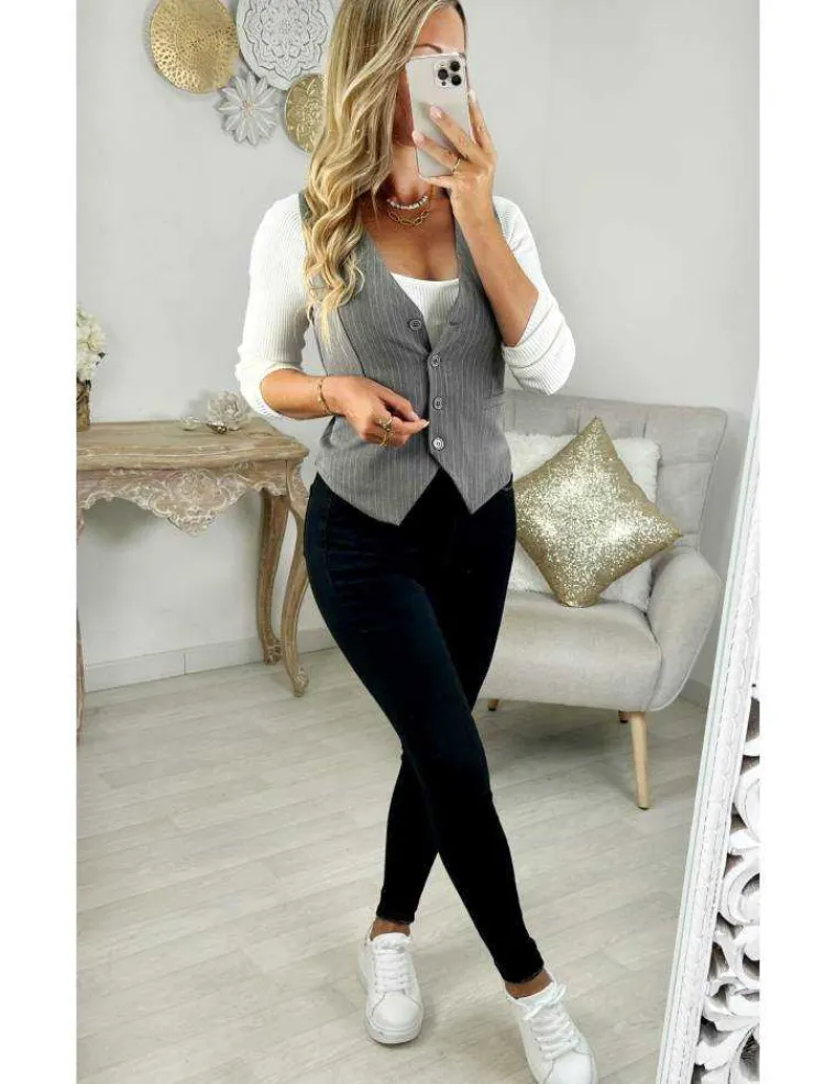 gilet_sans_manches_gris_c_1.webp My Look Féminin gilet sans manches gris chiné rayé Best