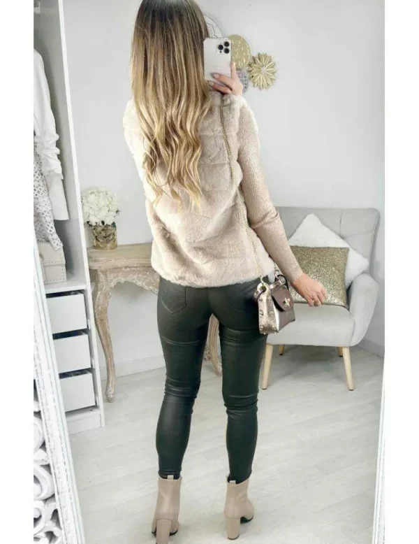 My Look Féminin gilet style fourrure beige Sale