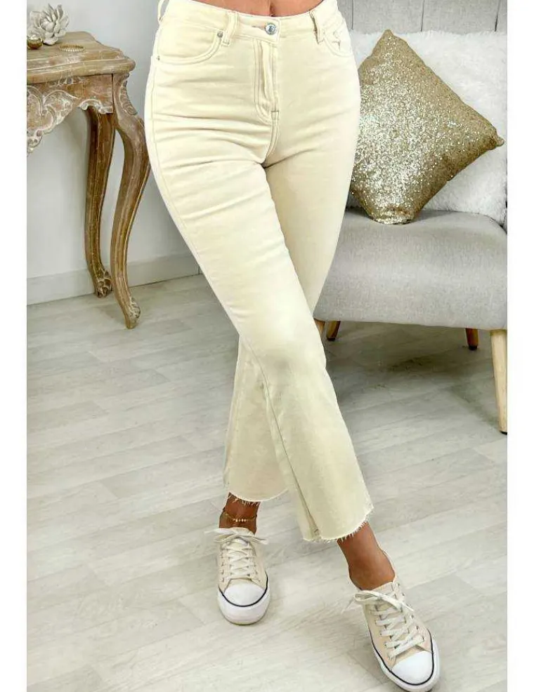 jeans_beige_flare_destroy_0.webp My Look Féminin Jeans beige flare destroy Clearance
