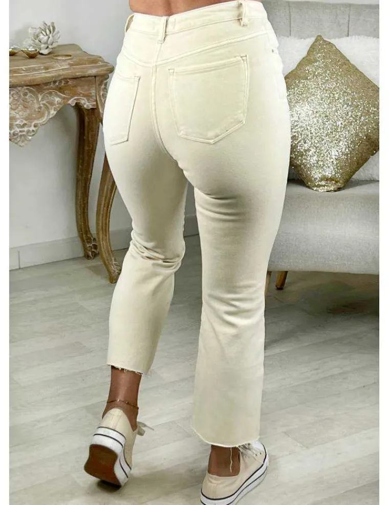 jeans_beige_flare_destroy_1.webp My Look Féminin Jeans beige flare destroy Clearance