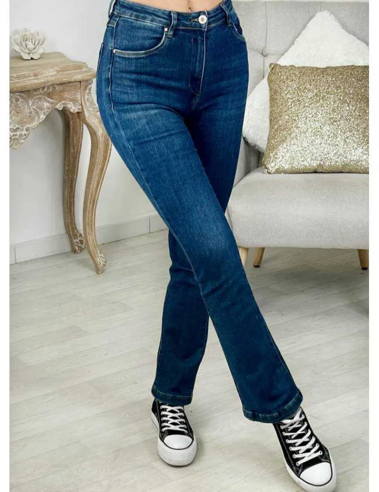 jeans_bleu_brut_quotflare_0.webp My Look Féminin Jeans bleu Brut "flare" Outlet