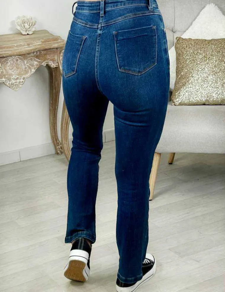 jeans_bleu_brut_quotflare_1.webp My Look Féminin Jeans bleu Brut "flare" Outlet
