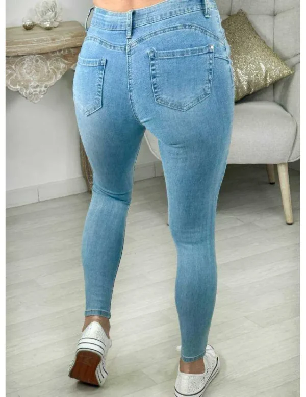 My Look Féminin jeans bleu ciel push-up "used" Sale