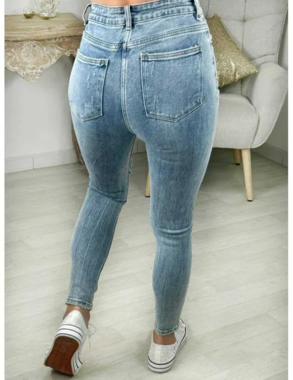 My Look Féminin jeans bleu délavé "used" Fashion
