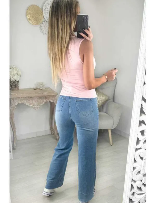 My Look Féminin Jeans Bleu wide legs Outlet