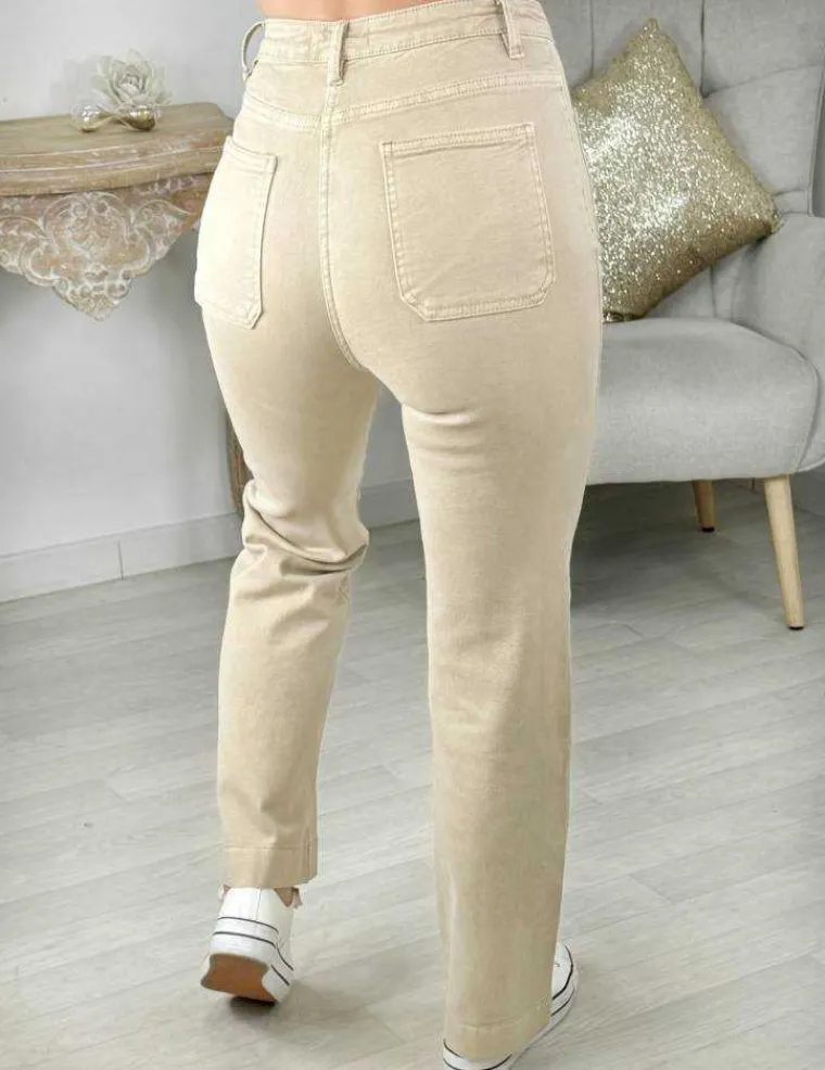 jeans_droit_beige_fonc__b_1.webp My Look Féminin Jeans droit beige foncé 5 buttons Fashion