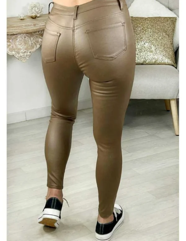My Look Féminin jeans enduit push-up taupe Fashion