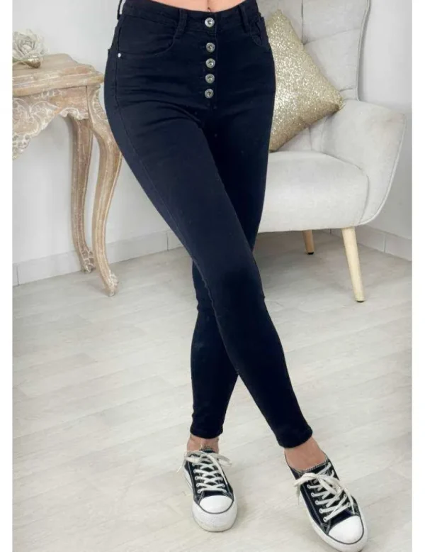 My Look Féminin jeans noir push-up 5 boutons Outlet
