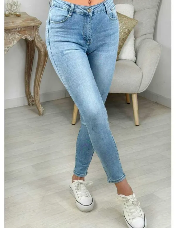 My Look Féminin jeans slim bleu ciel push-up destroy Clearance