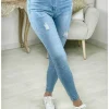 My Look Féminin jeans slim push-up bleu & usé Outlet